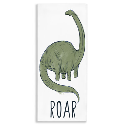 Dinosaur Roar Brachiosaurus Framed Floater Canvas Wall Art by Daphne Polselli