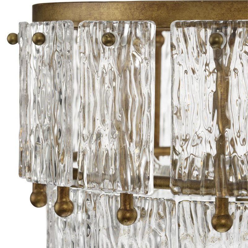 Chevall Gold Ombre Glass 3-Light Drum Pendant