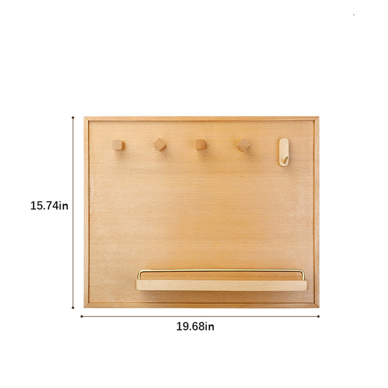 Tablette moderne moderne et multifonctionnelle en toile et en bois massif, H 15,74 po x l 19,68 po x P 2 po