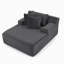Méridienne simple à paresseux simple, aucun assemblage requis, faite de tissu de velours, méridienne moderne moelleuse, utilisée pour les salons intérieurs et les chambres à coucher - gris foncé-205658198