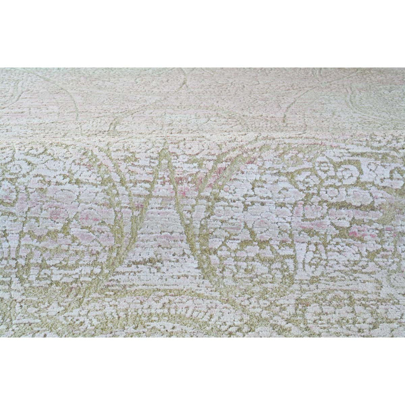 Hand Woven Silk and Wool Abstract Area Rug, Rectangle 8' x 10'