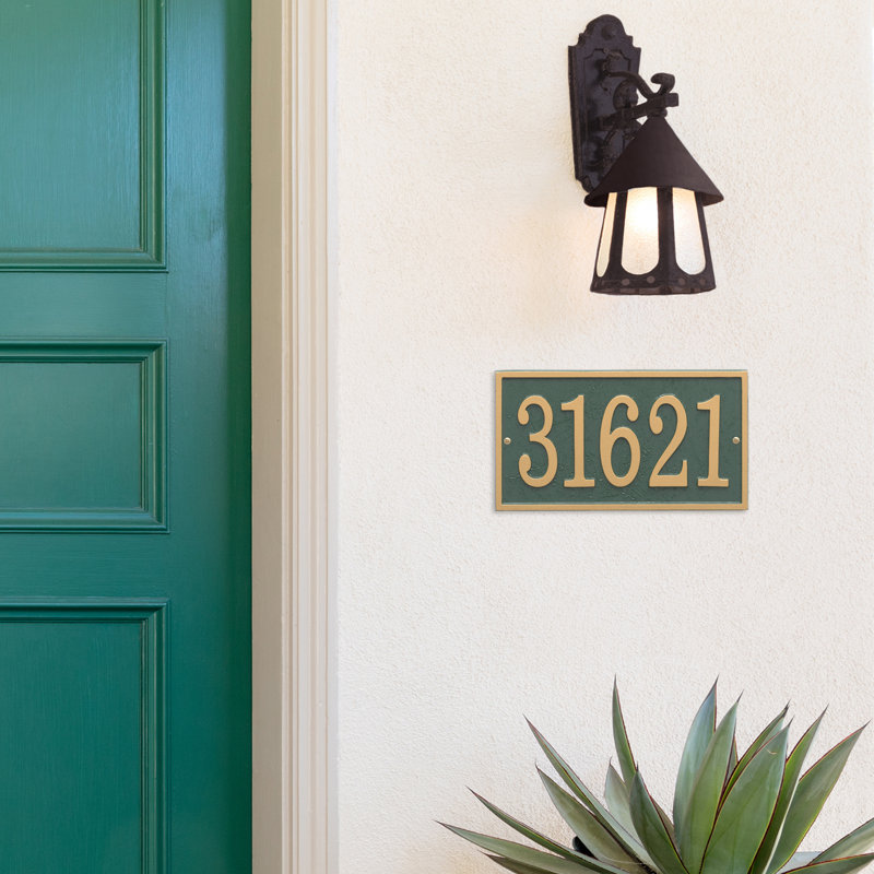 Fast and Easy 1-Line Wall Number Plaque, Green/Gold, Yes