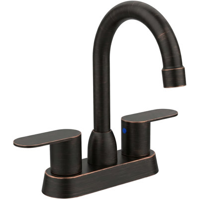 Robinet de salle de bain rotatif à 2 poignées en bronze huilé à 360 degrés pour lavabo à 2 ou 3 trous, cartouche d'égouttement, aérateur économiseur d'eau, évier de 4 po facile à installer en bronze, bec pivotant,