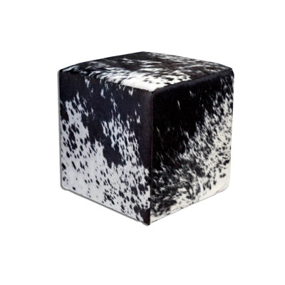 Square Ottoman in Black Salt & Pepper