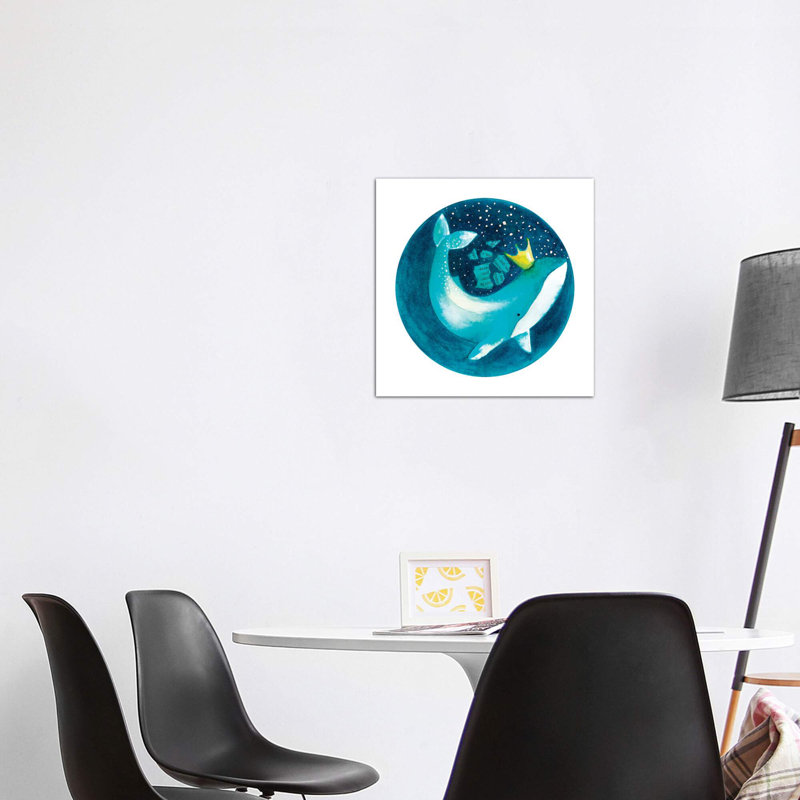 " Magic Whale II ", No Mat, Wrapped Canvas, 12" H x 12" W x 1.5" D
