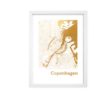 Copenhagen Map - Single Picture Frame Print