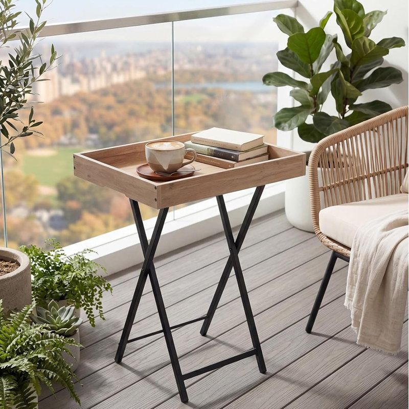 48cm Folding Table, Gray/Black