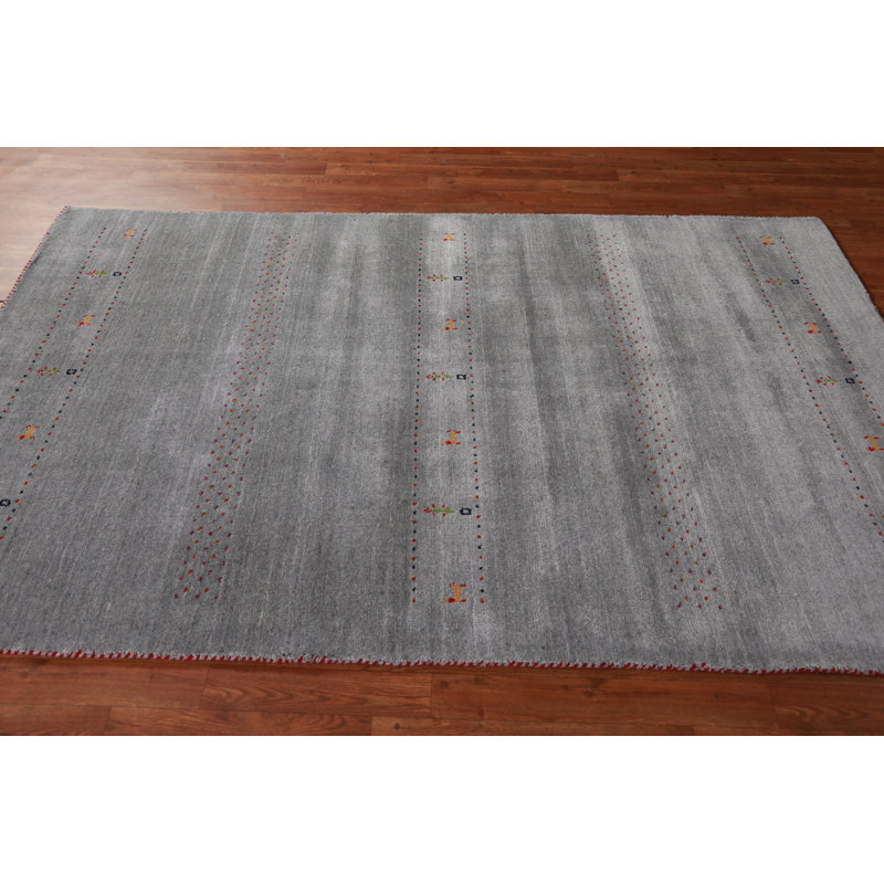 Tapis gris Kathya Gabbeh 5 x 8