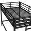 Lit mezzanine simple en métal noir avec garde-corps, un pour l'escalade rapide et des passe-temps de rangement faciles un espace adéquat
