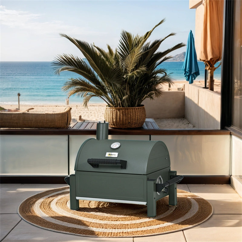 TONWIN 27'' W Charcoal Grill, Green