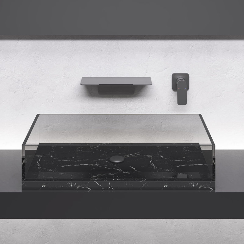 Waterfall spout design bathroom single hole sink faucet with single handle design, Gunmetal