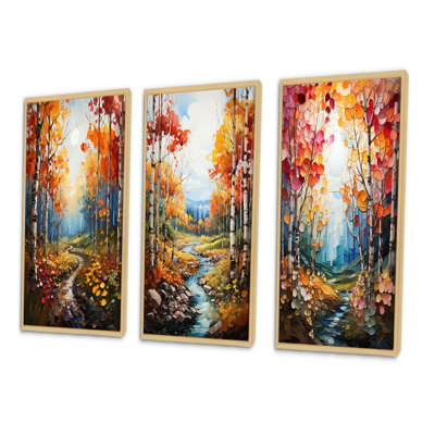 «Birch Woods Autumn Harmony», 3 pièces