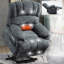 Fauteuil inclinable électrique en chenille de 23 po de large et à dossier haut avec massage par vibration à 8 points et chauffage lombaire-1196854740