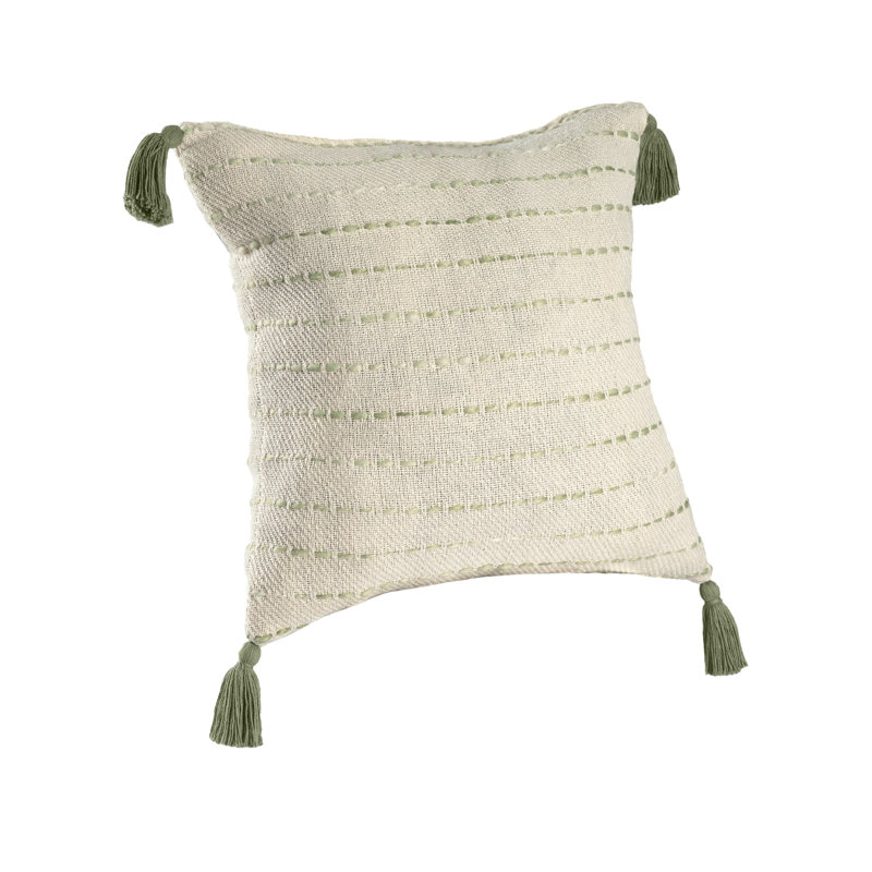 Housse de coussin Dash Sage / Ivory, Polyester/Polyfill