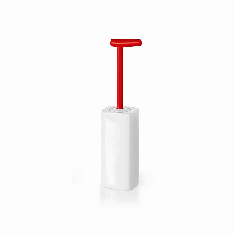 Compléments Skoati 17,5 po H Brosse de toilette et support autoportant, Rouge