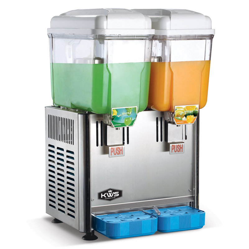 Distributeurs de boissons chaudes et froides en acier inoxydable commercial KWS, 2 réservoirs de 3 gallons par réservoir