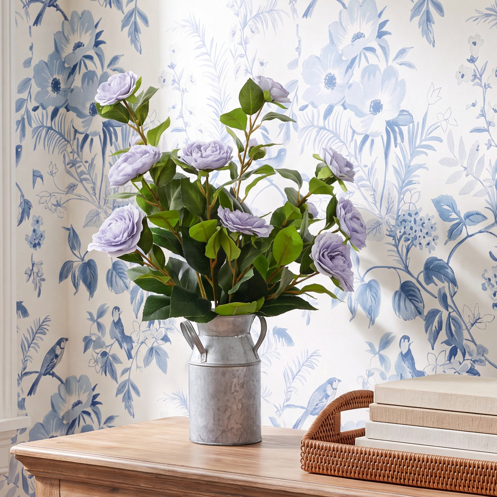 Tuomo Peony Floral Arrangement, Purple