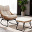 Repose-pieds d'extérieur en osier avec coussin Kacyn (ensemble de 2)-1153351773-1150738982