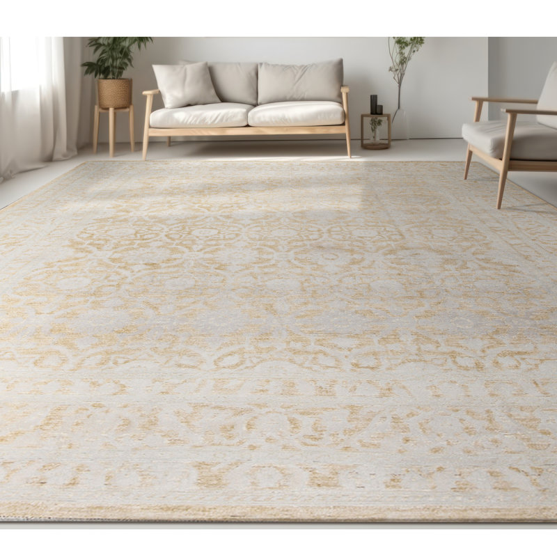 Ziegler Hand-Knotted High-Quality Gold Area Rug