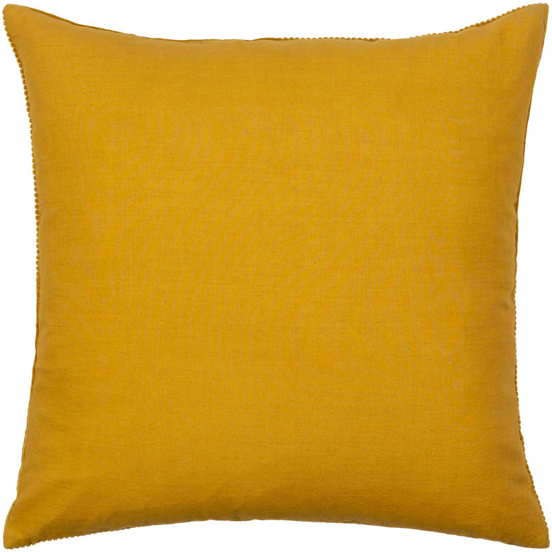 Selma Cotton Reversible Pillow Cover, 22" x 22", Mustard