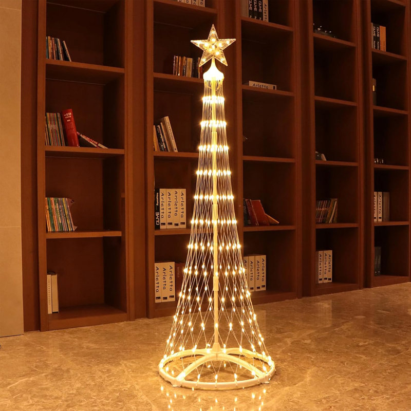  Présentoir de Noël illuminé avec plateau étoile, Blanc chaud
