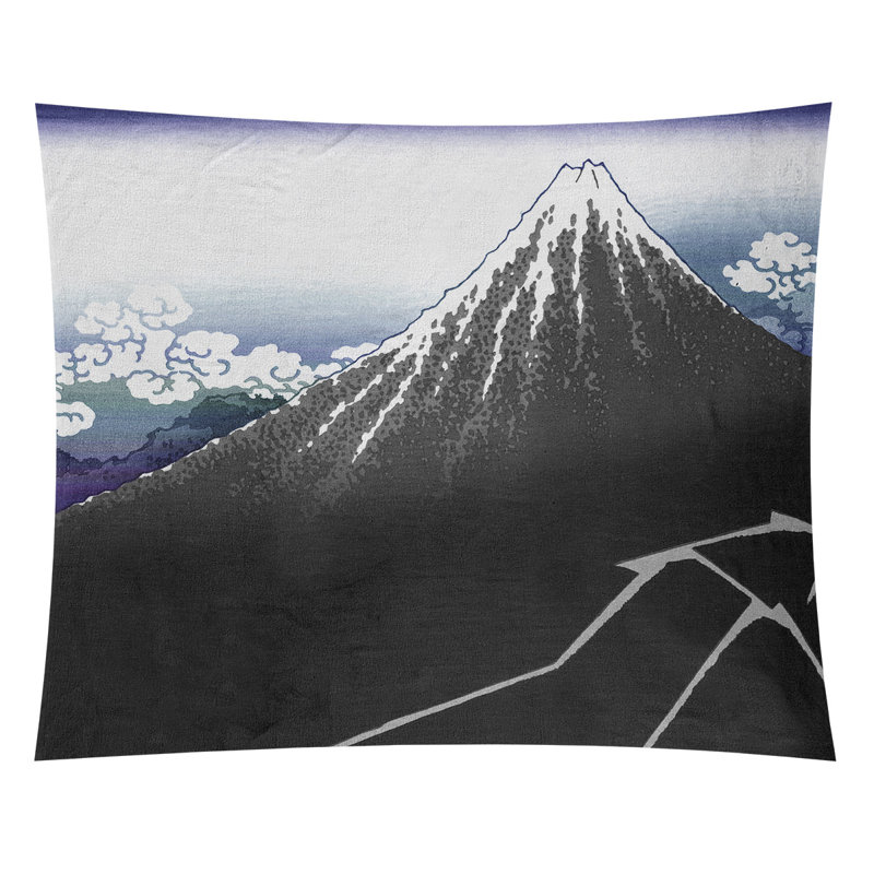 Tapisserie murale « Lightning Under the Summit », H 27,5 po x l 37,5 po, Noir/blanc