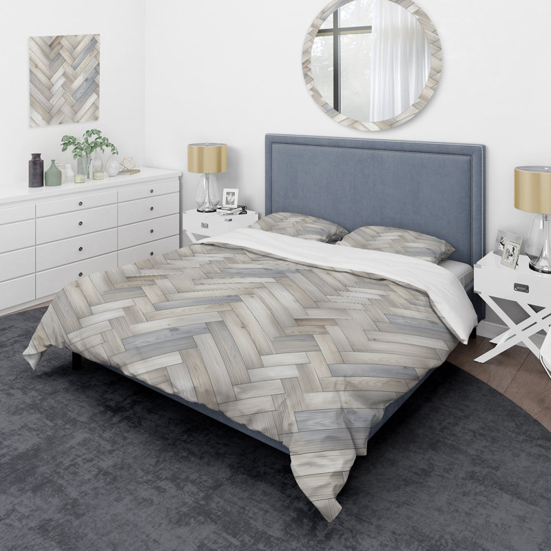 Nordic Elegance - Geometric Duvet Cover Set, Queen Duvet Cover + 2 Standard Shams