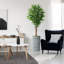 Arbre artificiel dans un pot de fleurs moderne, faux arbre en soie ficus (décoration en pot et arbre)-116650716-116650732