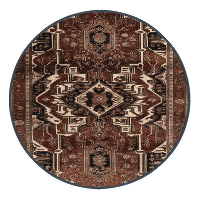 Tapis persan noir lavable à la machine