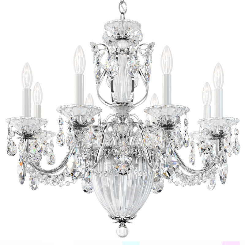 Bagatelle 11 - Light Classic / Traditional Chandelier, Polished Silver, Spectra Crystal Clear