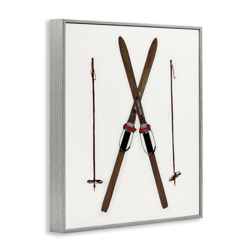 «Minimal Winter Skis», estampe numérique encadrée par Charity Henderson, Estampe numérique Farmhouse, H 30 po x l 24 po