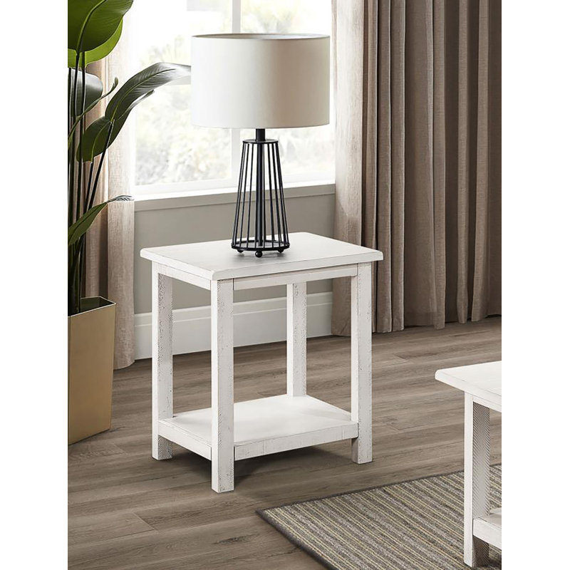 Table de bout Casados, Blanc patiné