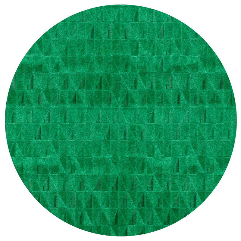Fragment Geometric Area Rug in Green, Round 9'10"