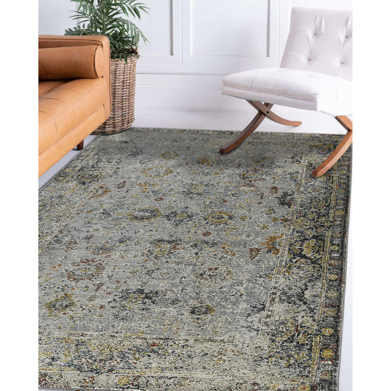 Kolar Traditional Floral Bordered Premium Polyester Performance Area Rug, Runner 2'6" x 7'10"