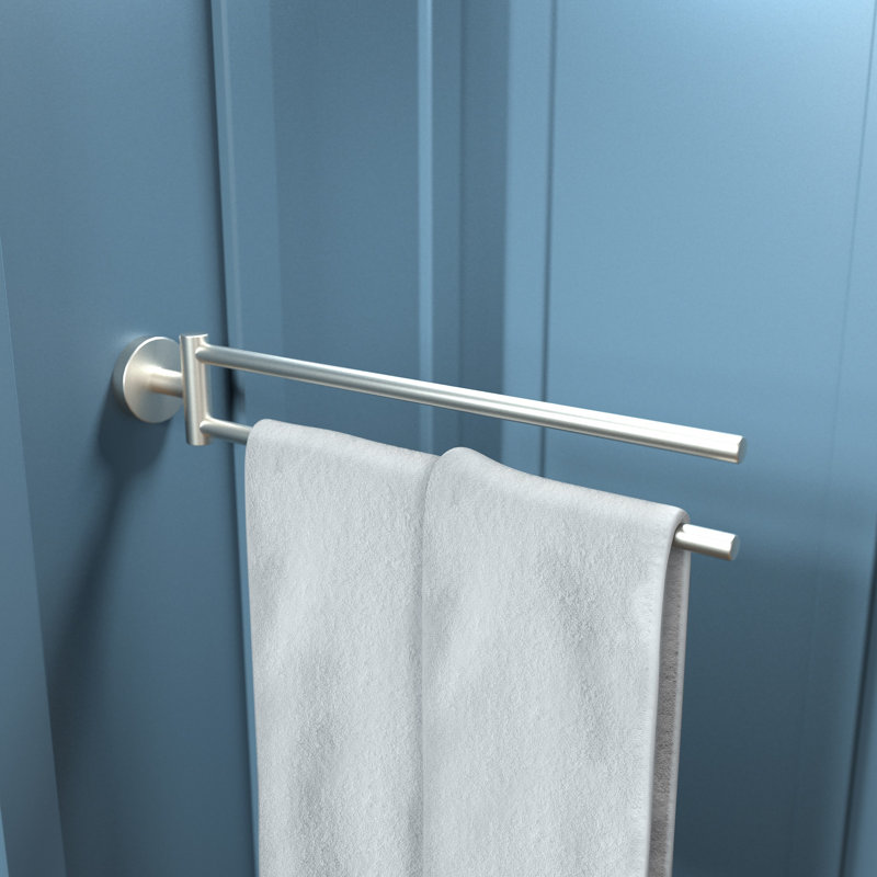 Porte-serviettes mural double 17,5 po E & S Accessoires, Nickel brossé