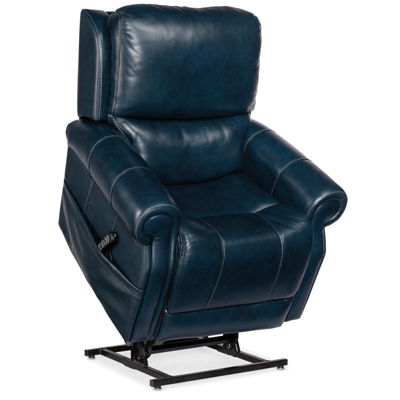 RC Recliner, Blue Genuine Leather