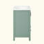 Meuble-lavabo de salle de bain avec lavabo en céramique, armoire Storae autoportante moderne avec poignées argentées, portes à fermeture douce