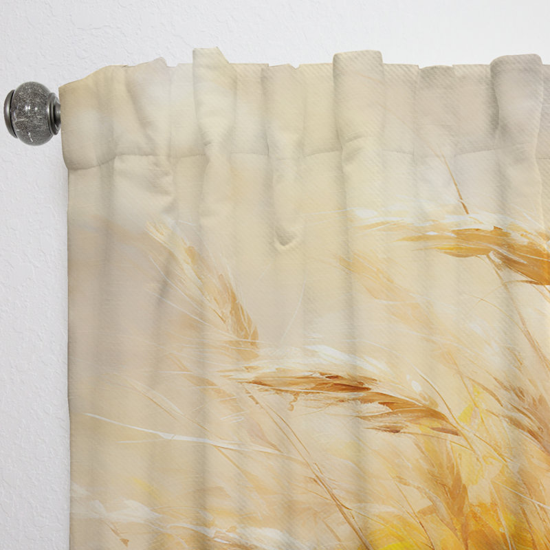 Melody Cali Yellow Meadow - rideau en velours traditionnel - obscurcissant - 1 panneau, L 52 po x L 120 po