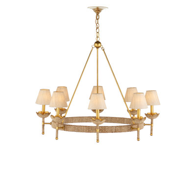Vichy 8 - Light Dimmable Wagon Wheel Chandelier