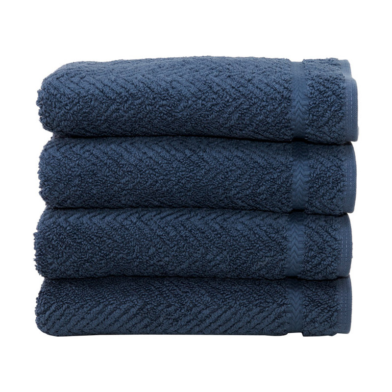 Turkish Cotton Plush Hand Towel, Midnight Blue