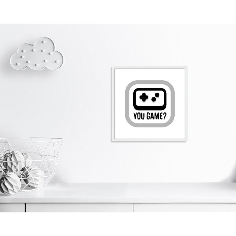 Décoration murale pour enfants de jeux, H 23,5 po x l 23,5 po x P 1,19 po, Encadré de boîte blanc