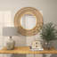 Miroir mural rond en bois de bambou-1728147073
