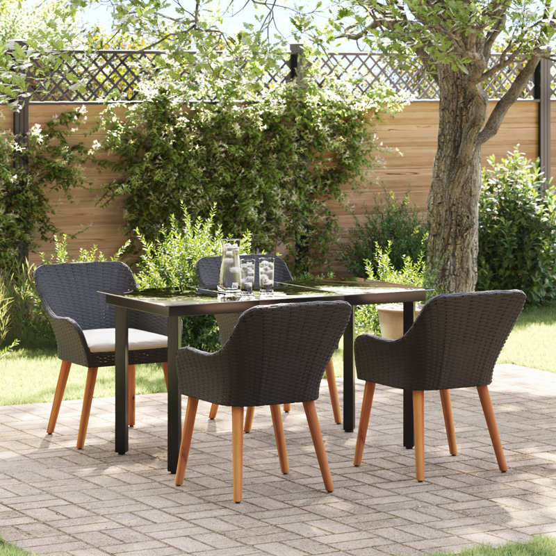 Ensemble de salle à manger de jardin avec coussin 5 pièces vidaXL
