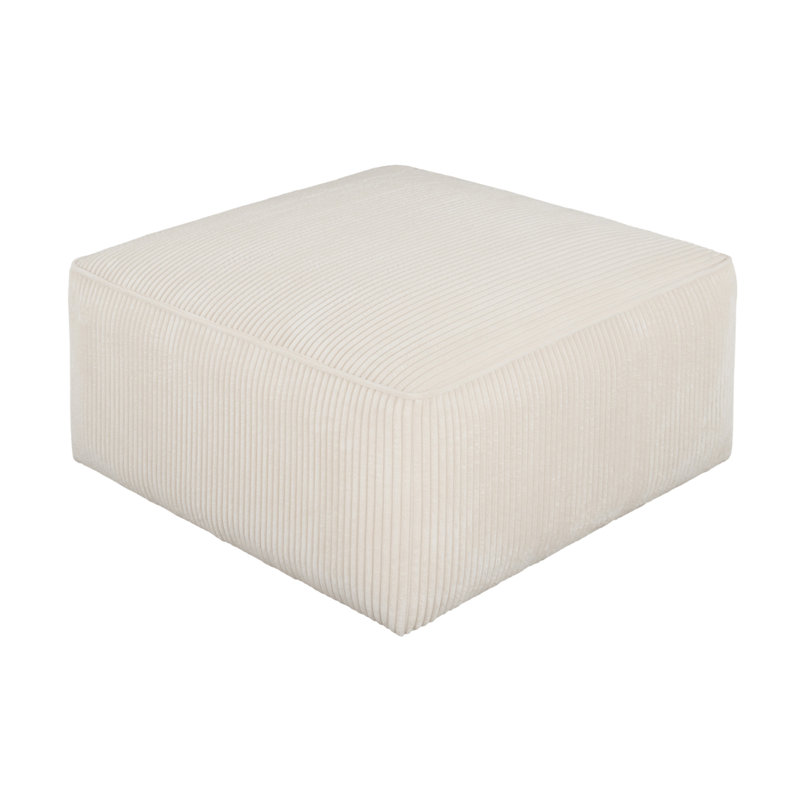 Repose-pieds rembourré carré, Beige