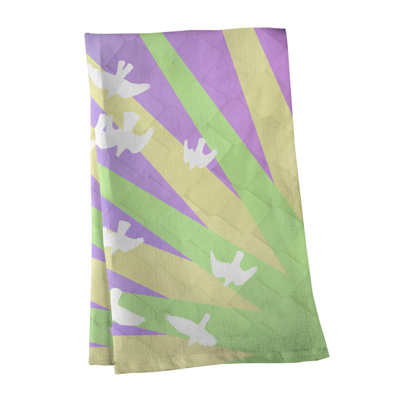 Tea Towel Kitchen Towel, Cotton Twill, Green/Purple