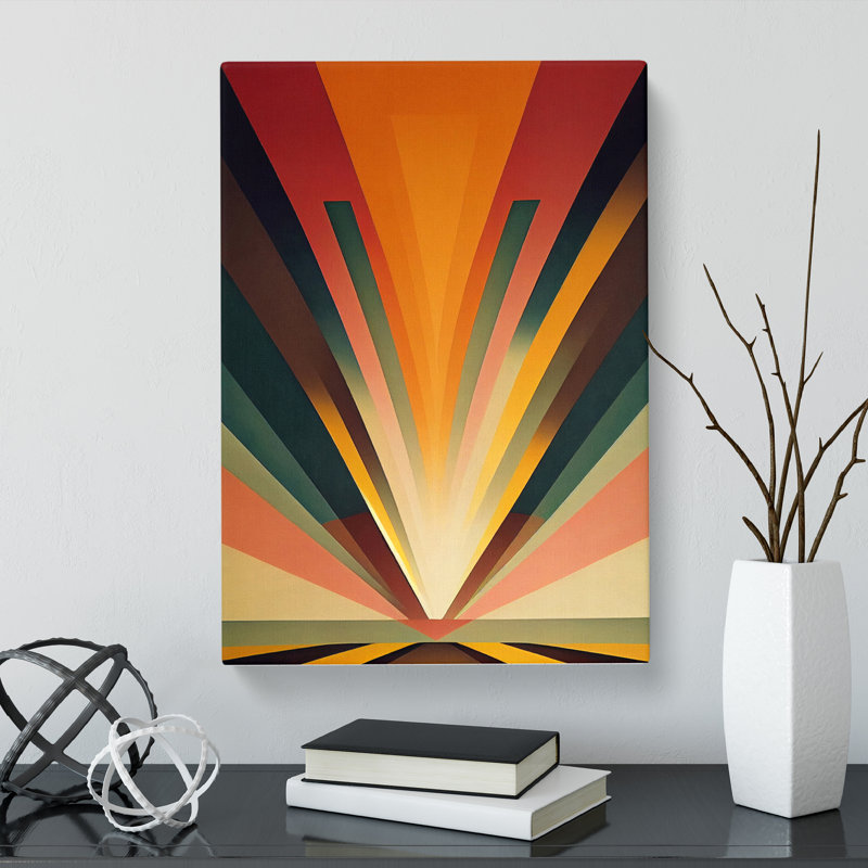Kropf Sunset Geometric - Wrapped Canvas, 60cm H x 40cm W x 3cm D