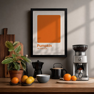 Pumpkin Swatch Typography - Framed Print