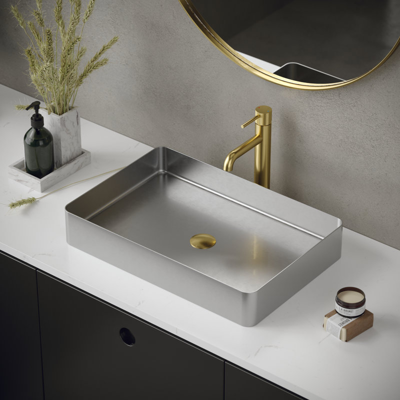 Karran Cinox 15.75'' Stainless Steel Rectangular Bathroom Sink, Stainless Steel