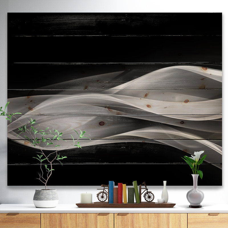 Corwin, motif abstrait «Glittering Silver», H 30 po x l 40 po x P 1,5 po, Bois