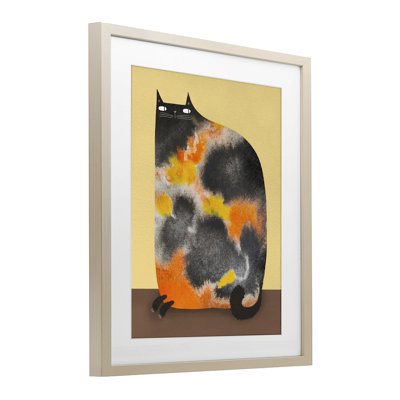«Calico Cat» dilué, reproduction encadrée sous verre, design par Gabriela Avila
